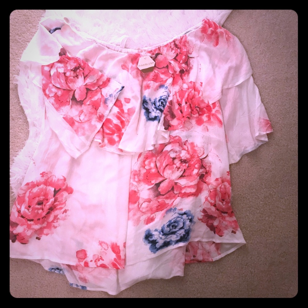 Off the shoulder floral blouse
